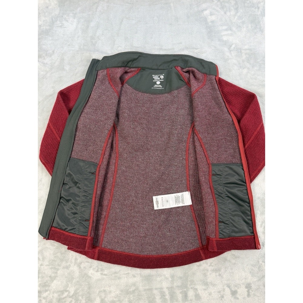 Mountain Hardwear Jacket Women's Small Red Full Zip Wool Blend Sarafin Sweater - Picture 7 of 10